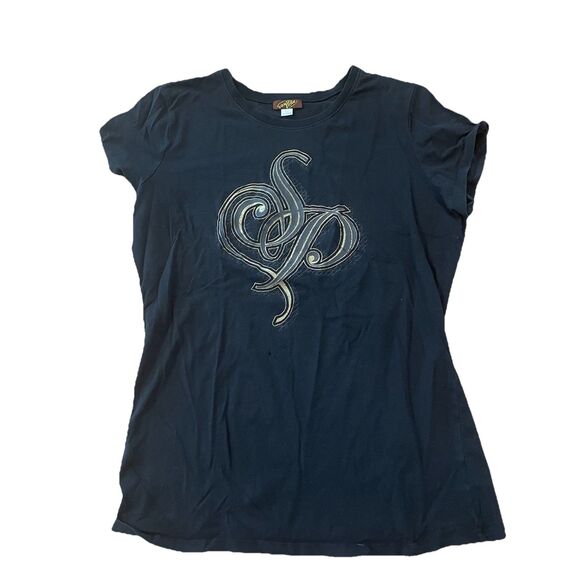 Southpole Tops - Vintage SouthPole T Shirt Women’s 1x Black Spell Out Short Sleeve Y2K